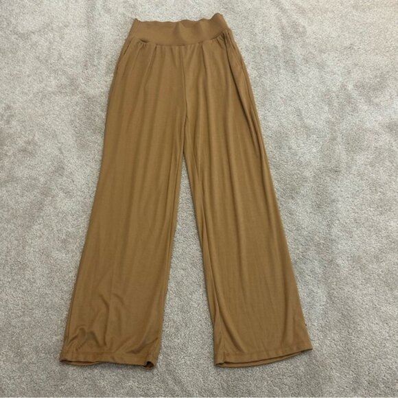 Calvin Klein Camel Brown wide leg flowy loose relaxed fit pull on pants Sz M NWT - Picture 10 of 10